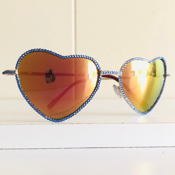 Heart Shaped Swarovski Crystal Embellished Sunglasses - Picture 2 of 4